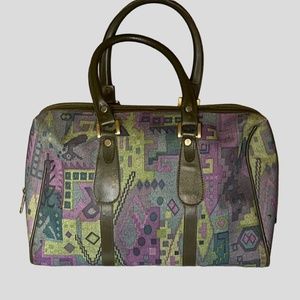 Vintage purple and green purse handbag